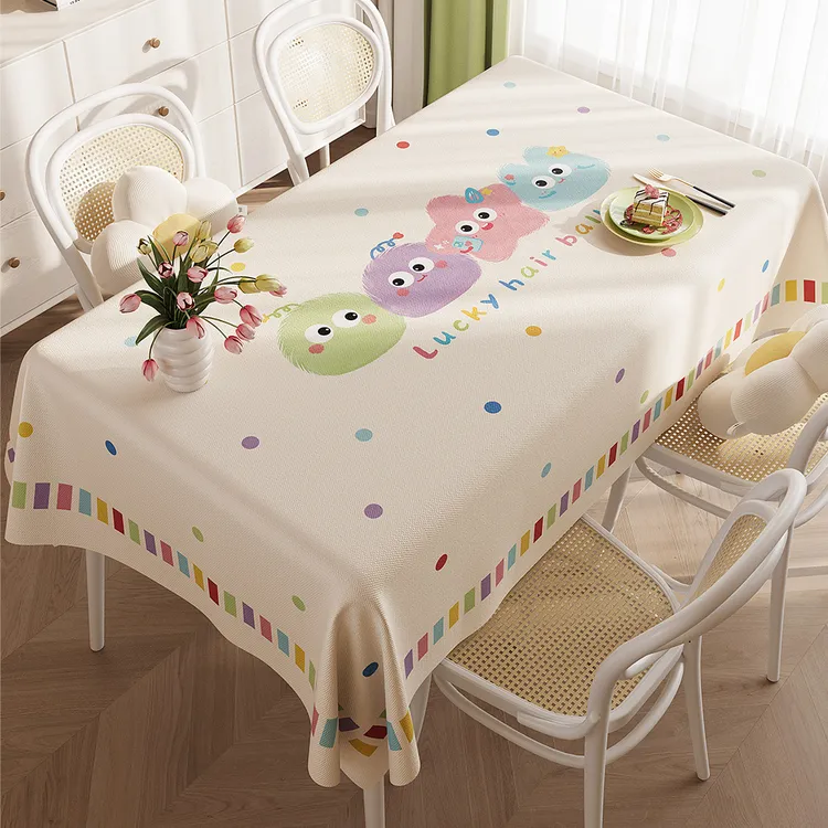 新款多巴胺餐桌防油防水桌布免洗防烫PVC轻奢高级感茶几台布