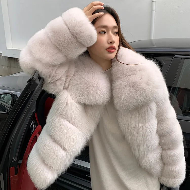 2025秋冬新款毛毛方领外套女中长款毛毛大衣海宁高级年轻款22545