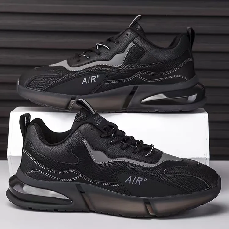 2004新款秋冬季情侣皮面运动潮流跑步鞋气垫休闲鞋百搭透气保暖鞋