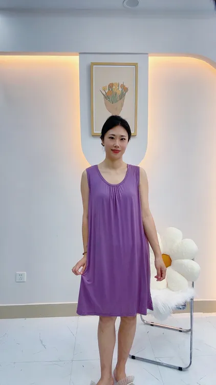睡裙女夏季薄款莫代尔连衣裙大码宽松家居百搭休闲吊带睡衣背心裙