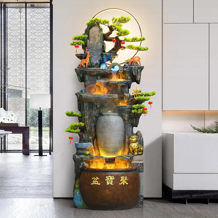 聚宝盆公司餐厅开业乔迁送礼自动循环玄关创意电视柜落地流水摆件商品图