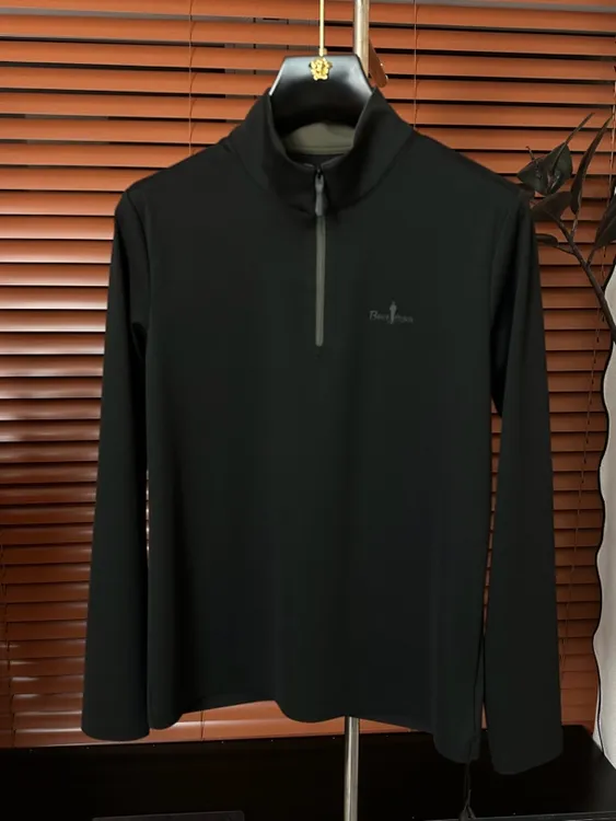 2024欧货秋冬商务休闲立领高弹修身男士打底衫