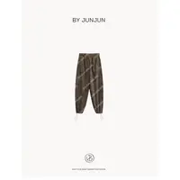 ByJunjun 冬季韩系高级女装【豹纹裤】双面磨毛料休闲裤