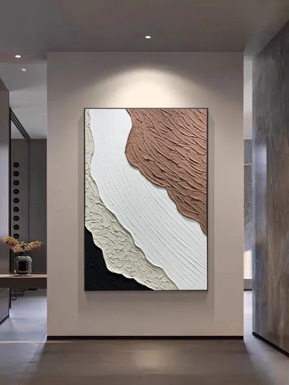 梦染-纯手工立体浮雕肌理画过道玄关走廊抽象时尚沙发背景装饰画