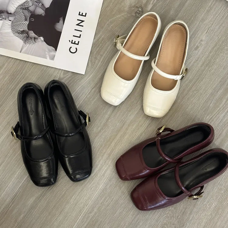 晚睡兰·5cm玛丽珍内增高日常时尚法式平底通勤一字单鞋浅口软底