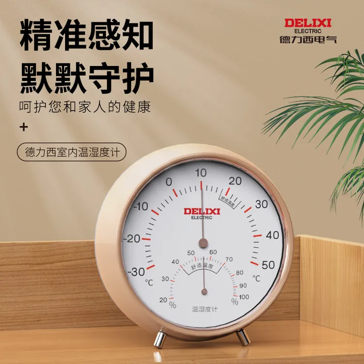DELIXI/德力西干湿两用温湿度计物理感应家用室内温度计高精准度
