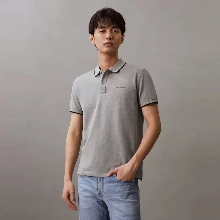 CK Jeans夏季男士商务休闲镶边翻领年轻多色短袖T恤POLO衫J319183