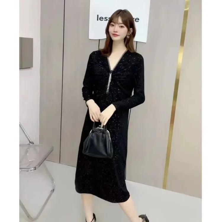 【秋季爆款】  气质时尚轻熟风洋气减龄显瘦星空女装连衣裙