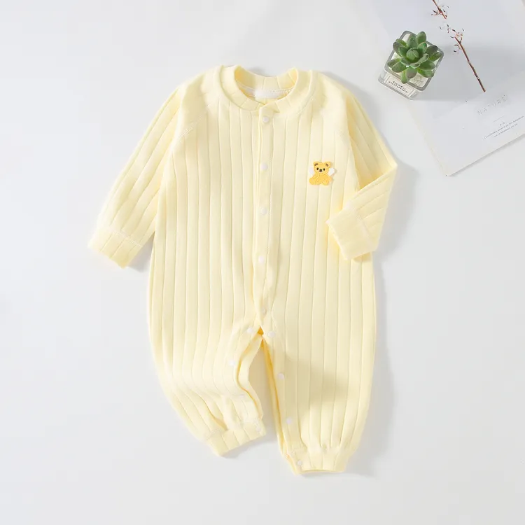 宝宝保暖新生儿裸肤贴身舒绒对开连体衣长袖婴儿幼儿春秋儿童
