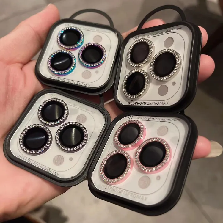 适用16镜头保护膜17苹果15后摄防刮iPhone14Promax高清13闪钻贴12