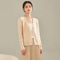 【小水专属】 春竹~24秋冬新款羊毛衫休闲百搭时尚撞色V领女开衫100%纯羊毛衫