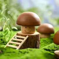 实木发条八音盒蘑菇可爱创意送礼摆件音乐盒生日礼物