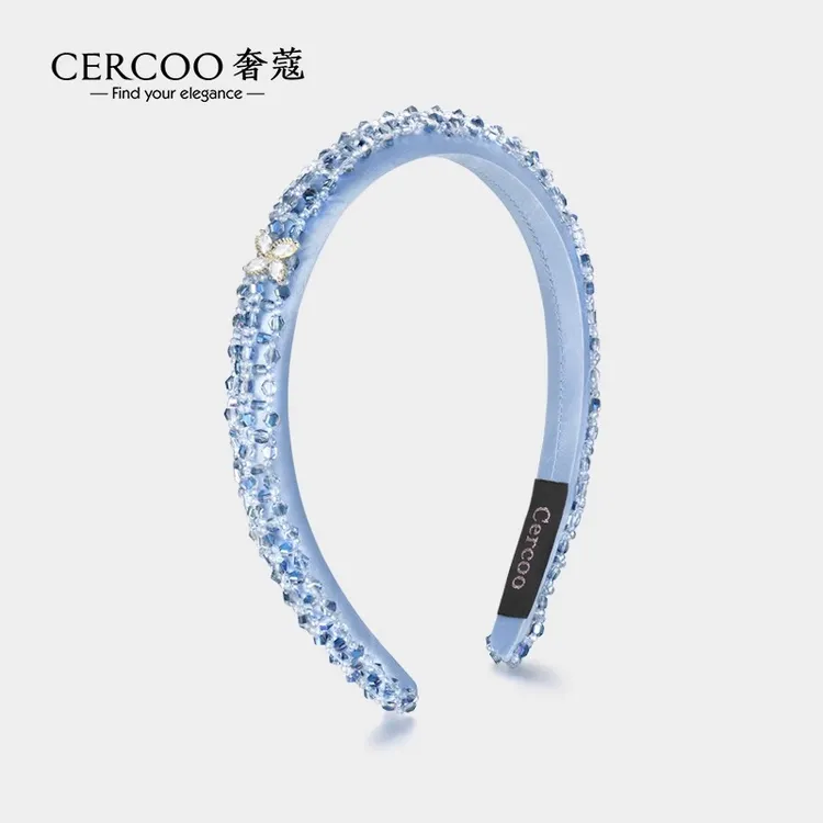 Cercoo/奢蔻水晶幻境手工串珠水晶宽发箍高颅顶头箍高级感发饰品