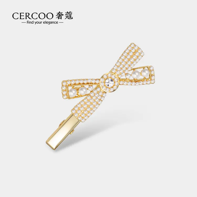 Cercoo/奢蔻礼赞系列鸭嘴夹蝴蝶结边夹发饰发卡优雅一字夹刘海夹