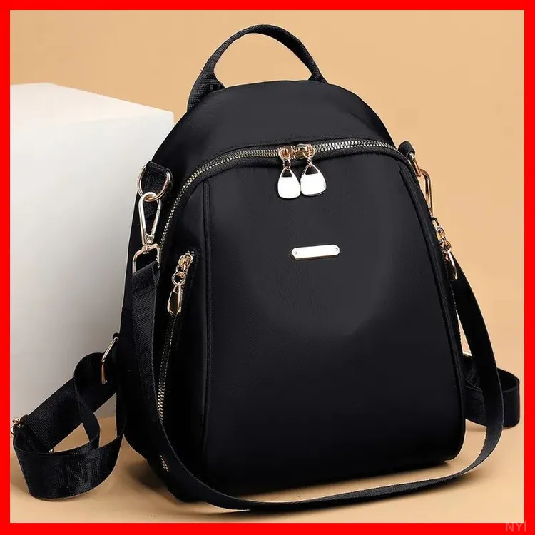 网红时尚百搭尚旅行双肩包女士牛津布书闲时包包高级感休帆布背包