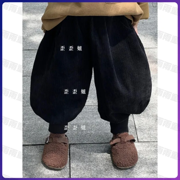 男女童洋气时髦收脚裤小童宝宝灯笼裤儿童2025秋冬新款加绒束脚裤