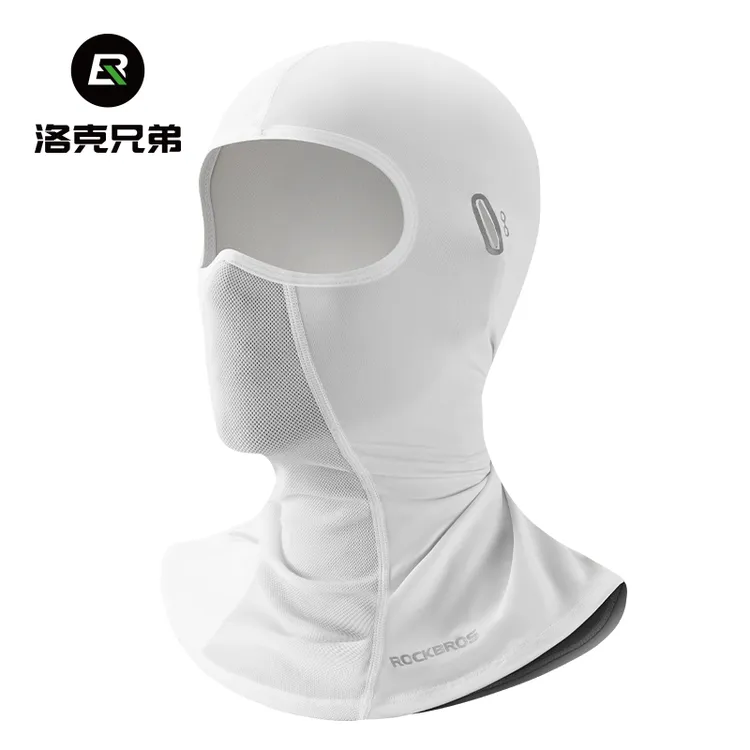 洛克兄弟冰丝防晒头套夏季摩托车电动车面巾面罩男女护脸骑行头套