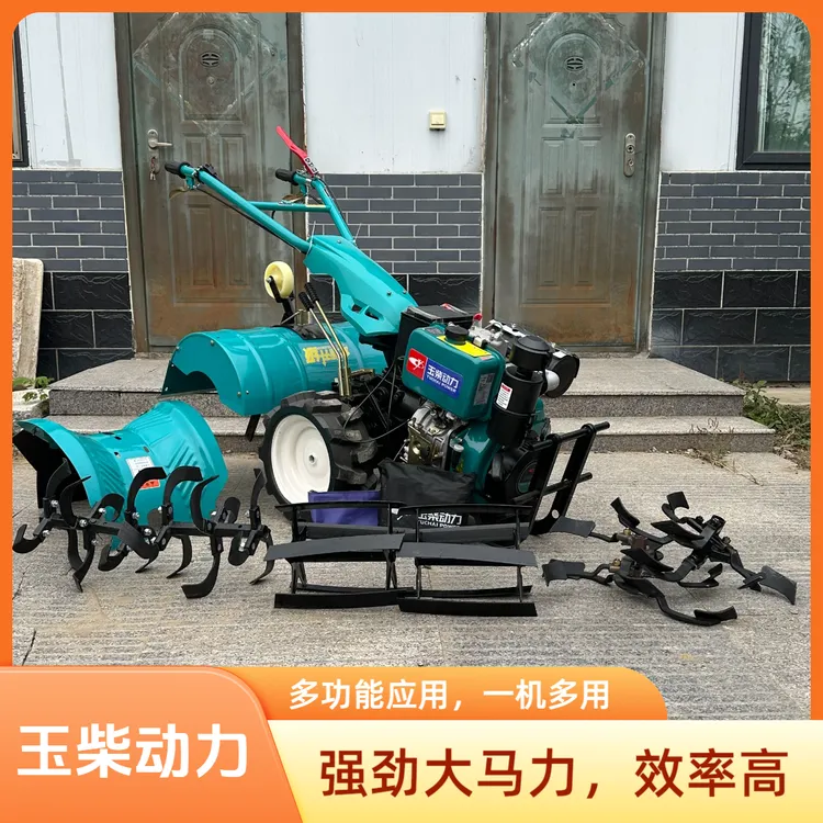 玉柴动力多功能四驱微耕机除草旋耕开沟起垄回填果园大棚耕地机