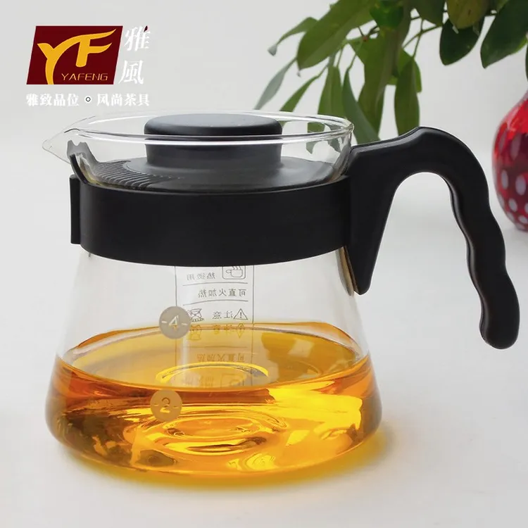 雅风仙逸壶小号茶壶咖啡壶分享壶过滤直火壶玻璃壶可烧家用泡茶壶