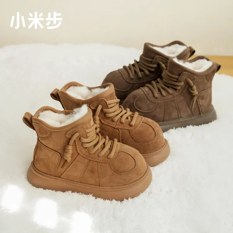 小米步【呆萌皮卡】女童雪地靴2024秋冬季新款儿童加绒雪地靴