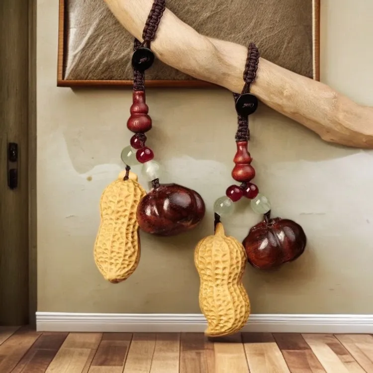 花生柿子钥匙扣高档挂饰平安好运汽车钥匙链挂件