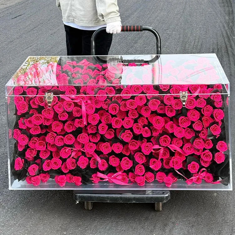 巨型永生玫瑰盒弗洛伊德永生花礼盒床头柜情人节花束摆件生日礼物