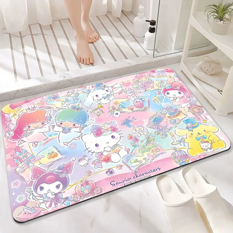 卧室少女地垫家用卡通吸水浴室脚垫地毯防滑卫生间速干硅藻泥地垫