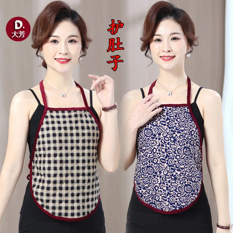 妈妈装加绒吊带背心中老年女士肚兜老年人护肚子睡觉防寒护胃保暖