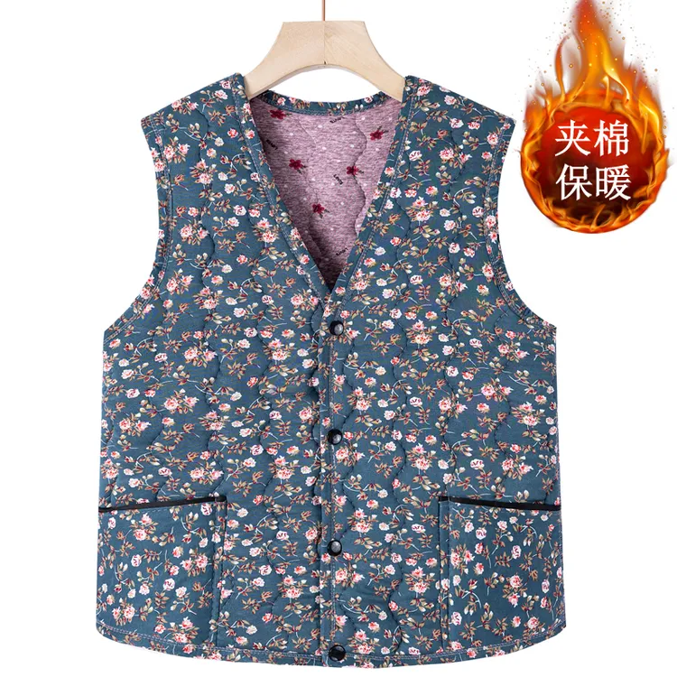 秋冬装妈妈驼绒棉马甲防寒内搭棉坎肩中老年女装保暖贴身无袖背心