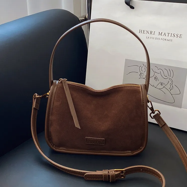 包包女2024秋冬新款复古磨砂单肩包时尚百搭手提包高级洋气斜挎包