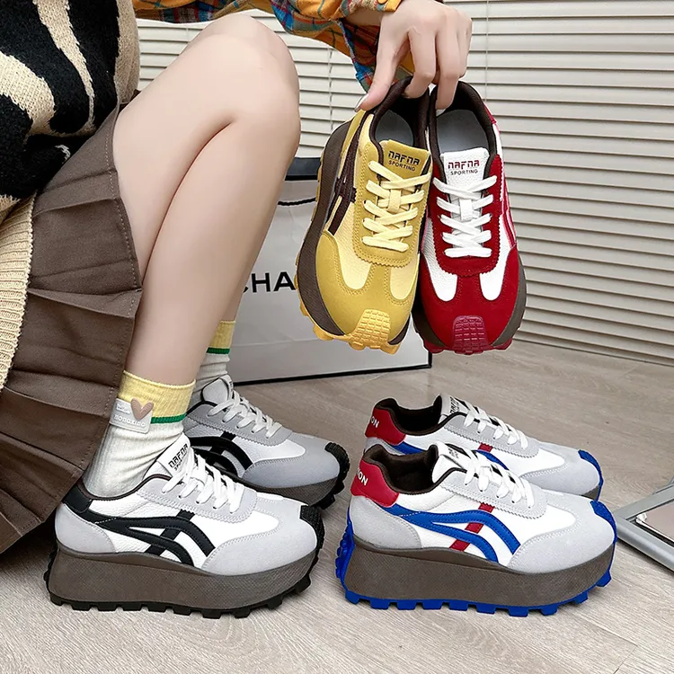 德训鞋女鞋2024年秋季新款休闲运动德训鞋厚底百搭女鞋Z6069