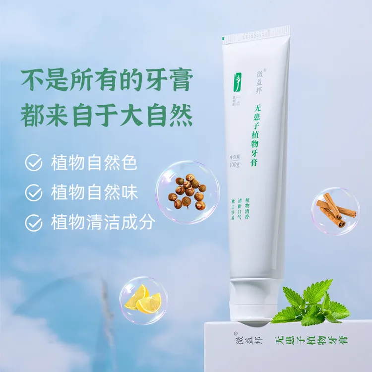 无患子植物牙膏 100g 不含氟 无香精 无防腐剂 非化工合成 