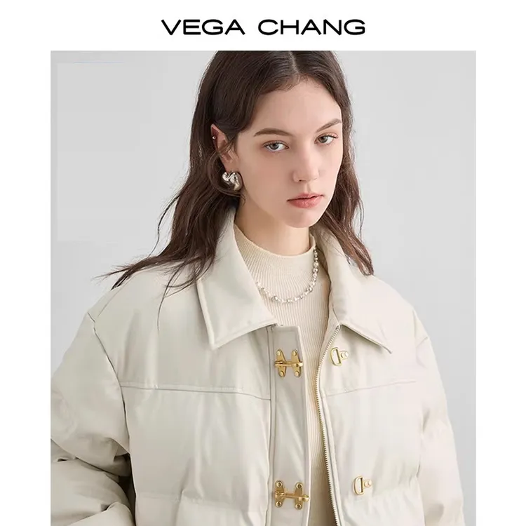 VEGA CHANG皮羽绒服2025冬新款90白鸭绒羽绒服宽松实用237293