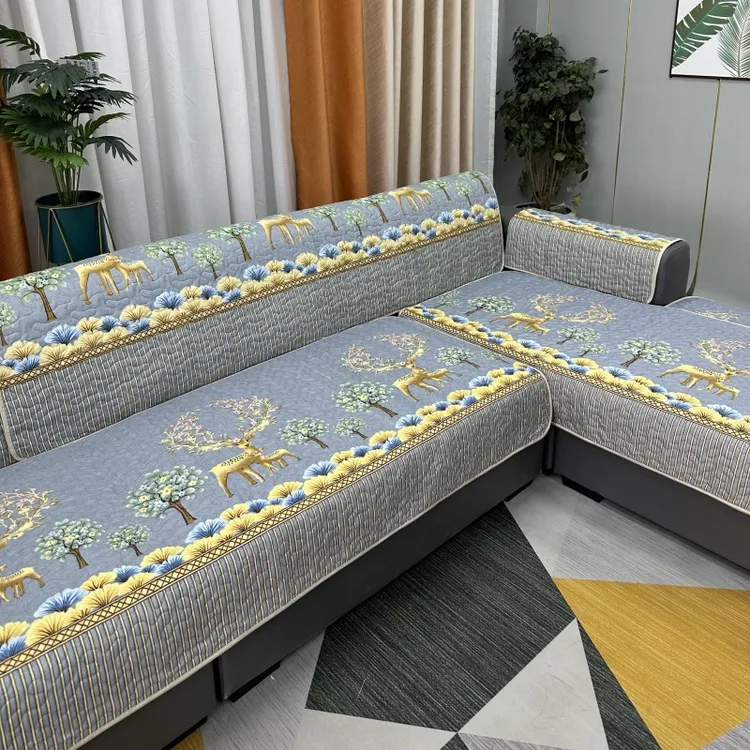 沙发垫一套四片坐垫防滑垫加厚加棉现代简约沙发套罩清仓