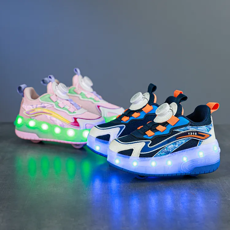 威特狼暴走鞋2025春夏新款男女童带轮子学生儿童溜冰鞋滑轮鞋