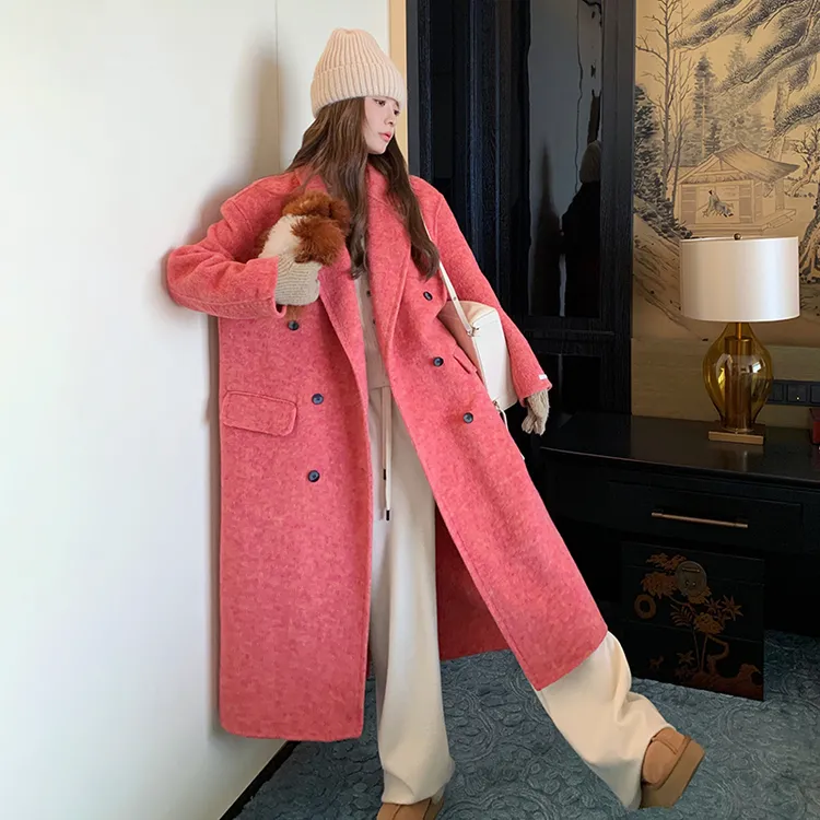 法式加厚加绒大衣毛呢子外套女时尚冬季2024新款中长款洋气温柔风