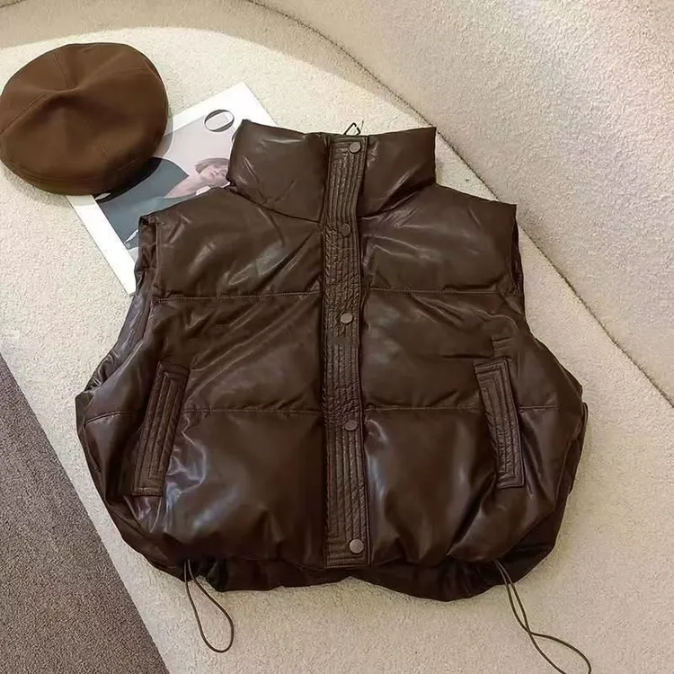 清仓大码棉服马甲女外穿洋气秋冬黑色新款无袖坎肩外套小个字韩系