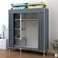简易衣柜家用卧室出租房专用布衣柜钢管加粗加厚耐用收纳柜衣橱