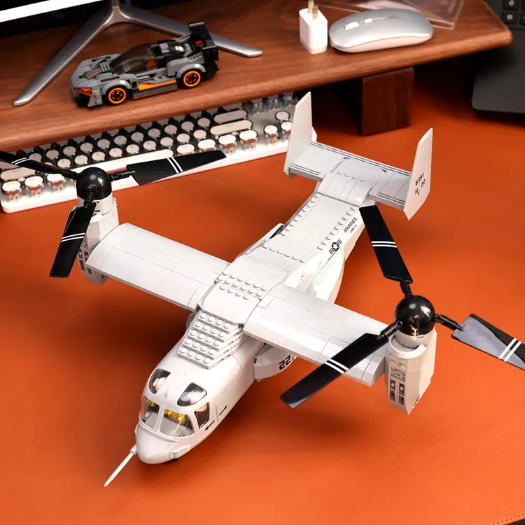 鱼鹰运输机战斗机飞机直升机空军积木拼装玩具6-8-12岁模型男孩子