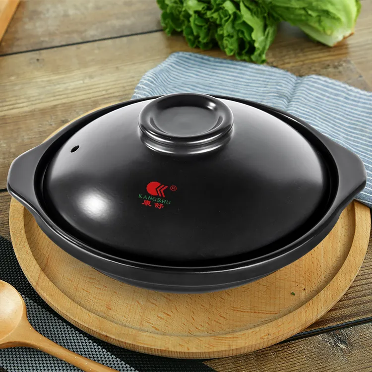 康舒干烧锅浅锅陶瓷砂锅耐高温煲仔饭煲汤炖菜焖煲烹饪明火大容量