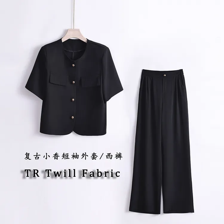 口碑推荐！面料细节控必入！小香轻奢西装冰凉面料套装8801休闲夏季