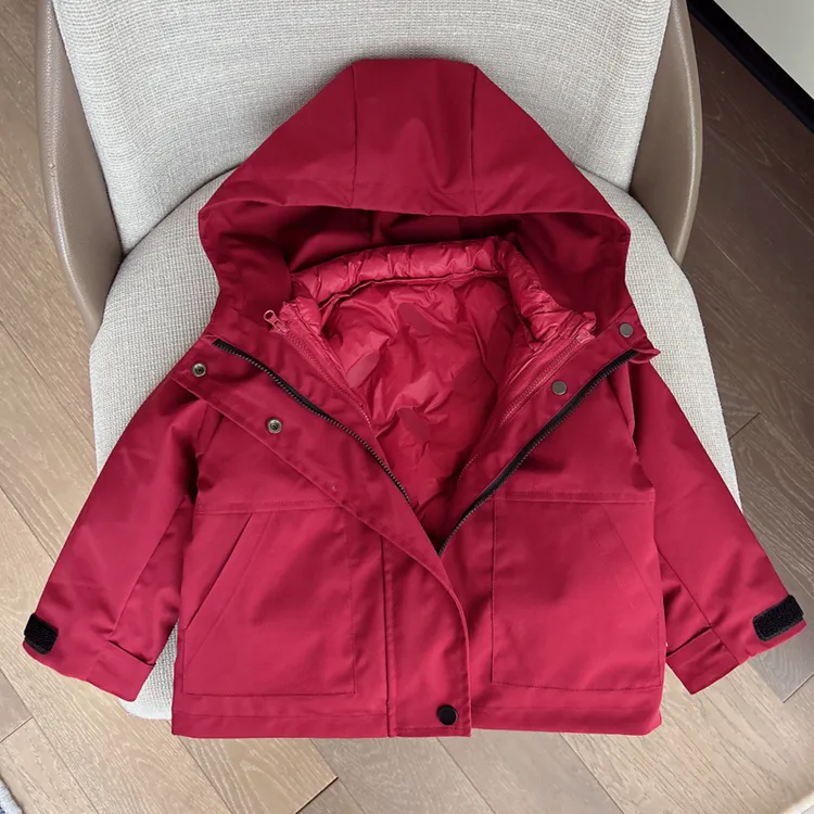 【三防两件套冲锋羽绒服 小洛妈咪】婴儿童羽绒服男女宝宝秋冬装K15