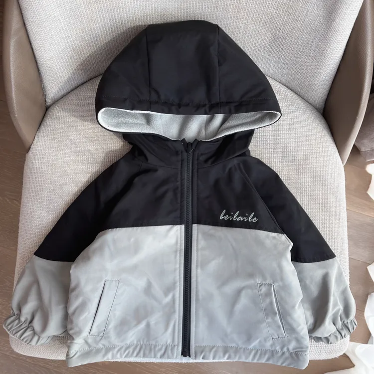 【三防加绒双面穿防风外套】婴儿童休闲带帽外套上衣男女宝宝J25