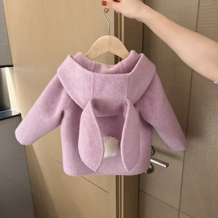 【可爱造型呢子大衣】婴儿童上衣服男童女宝宝春装秋冬季大衣K1女童