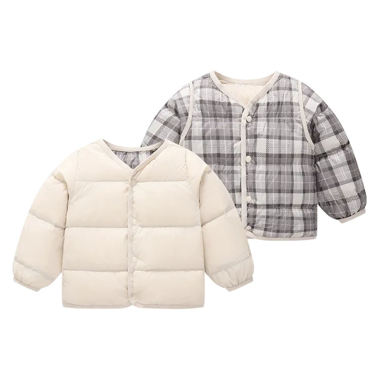 【三防双面穿羽绒 】婴儿童上衣宝宝羽绒秋冬白鸭绒轻薄i23x