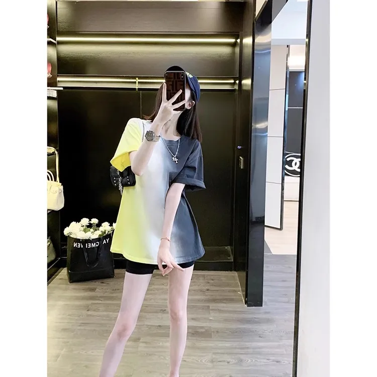 黄色短袖t恤女夏季2025新款洋气时髦减龄宽松显瘦半袖巨好看上衣