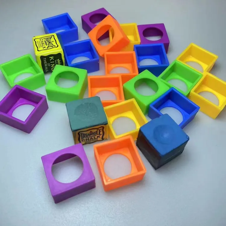 零度彩虹台球巧粉托保护套塑料巧克套多种颜色随机混发