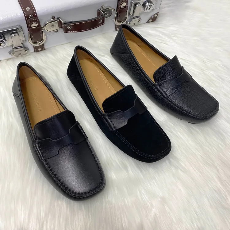 豆豆鞋男款2025新款爆款男士皮鞋真皮头层牛皮豆豆鞋软底方头21