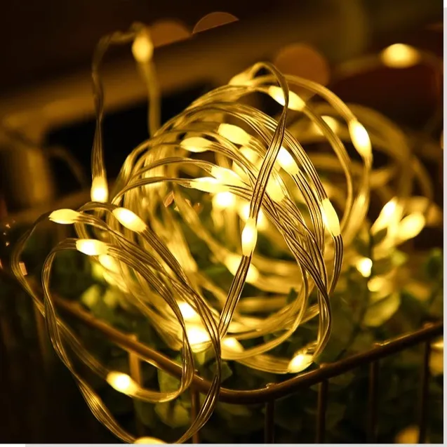 庭院灯太阳能皮线灯LED户外防水彩灯节日装饰绕树灯串