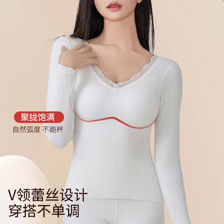 秋冬保暖内衣羊绒无痕保暖7A抗菌腈纶发热打底套装女士秋衣秋裤
